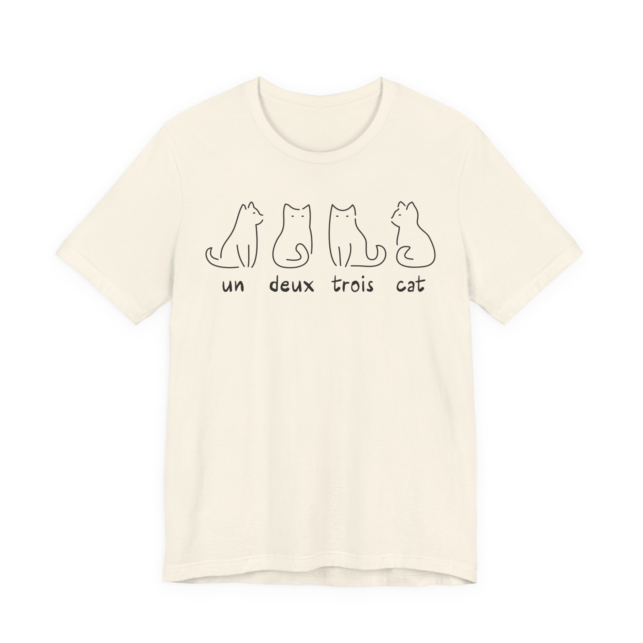 Un Deux Trois Cat T-Shirt | Funny French Cat Pun Shirt, Cat Lover Gift