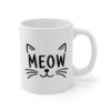 Cute MEOW Cat Face Coffee Mug | Funny Cat Lover Gift for Cat Moms
