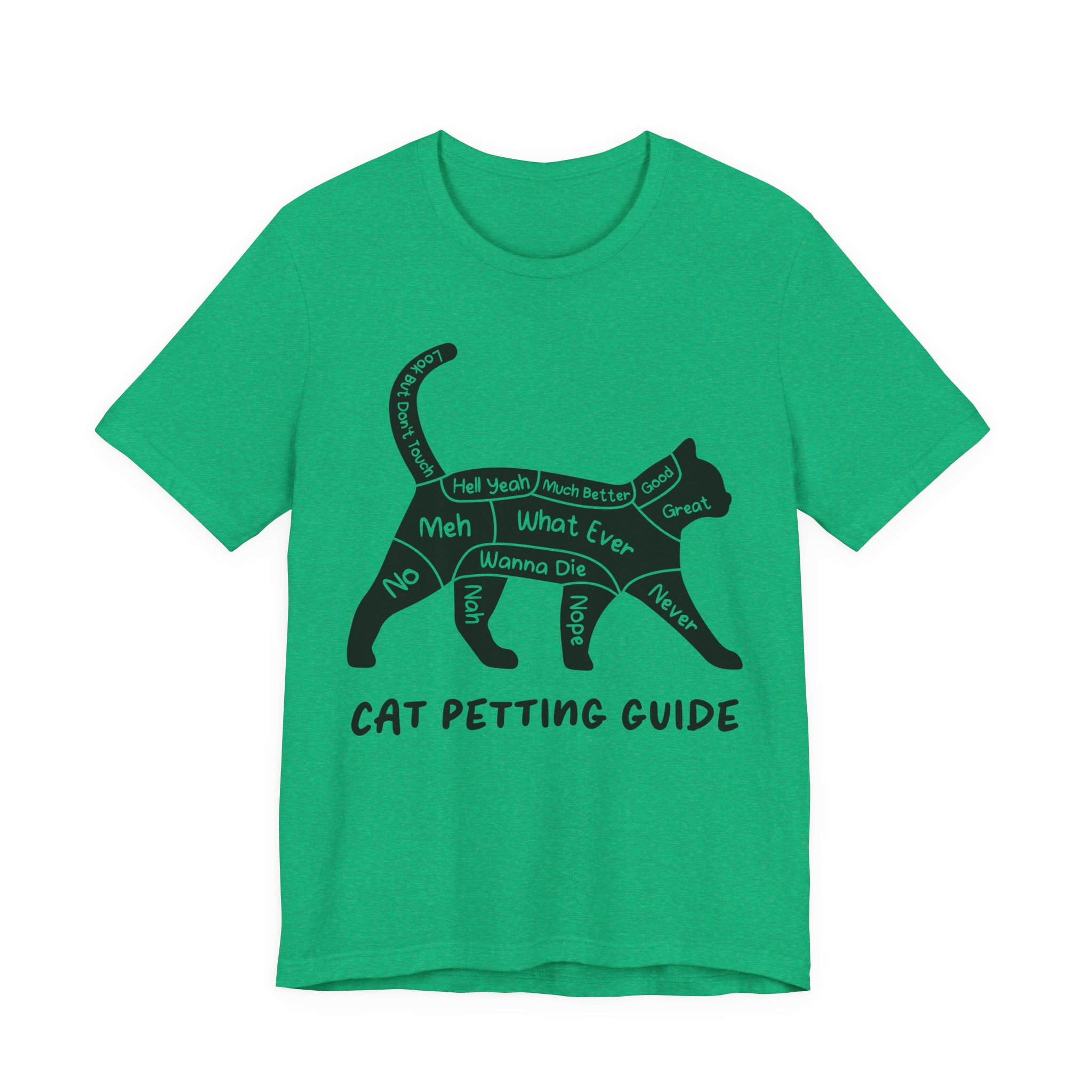 Funny Cat Petting Guide T-Shirt | Sarcastic Cat Lover Humor Tee Gift