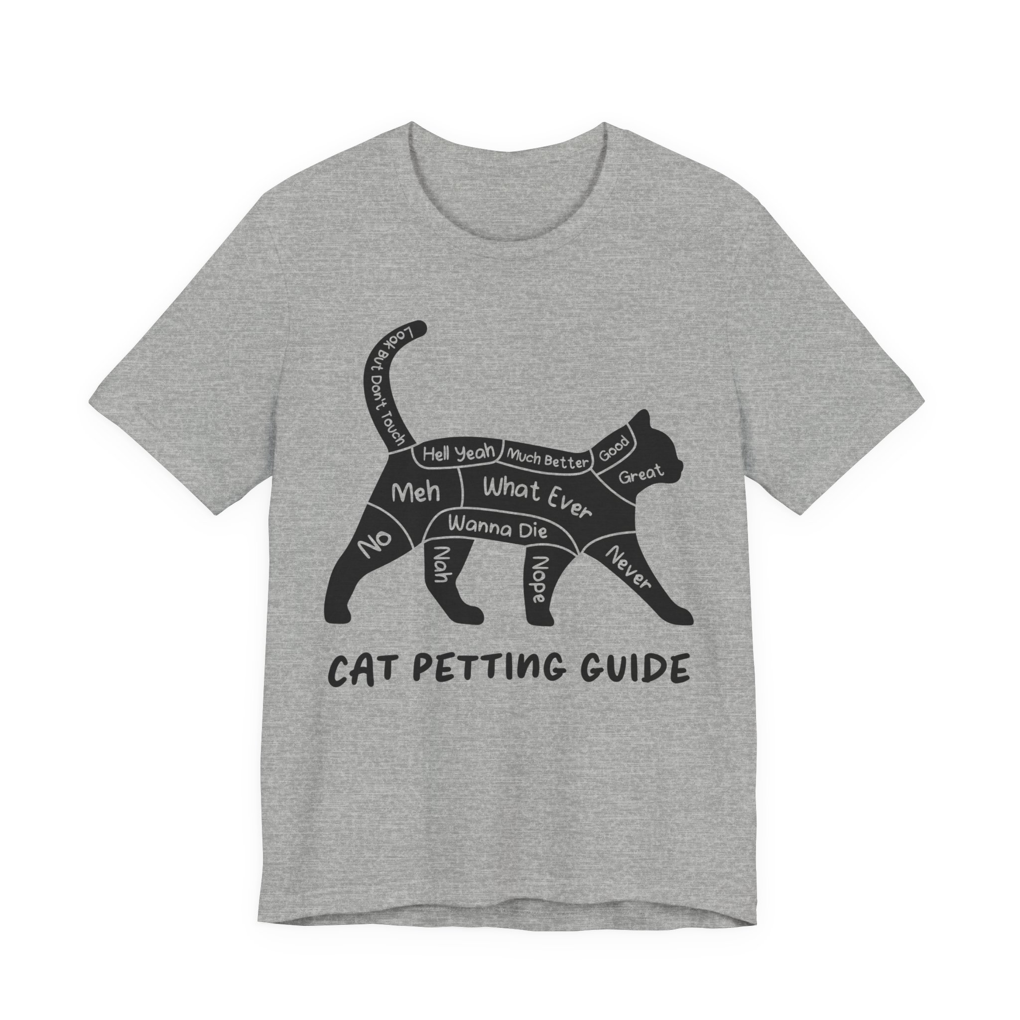 Funny Cat Petting Guide T-Shirt | Sarcastic Cat Lover Humor Tee Gift