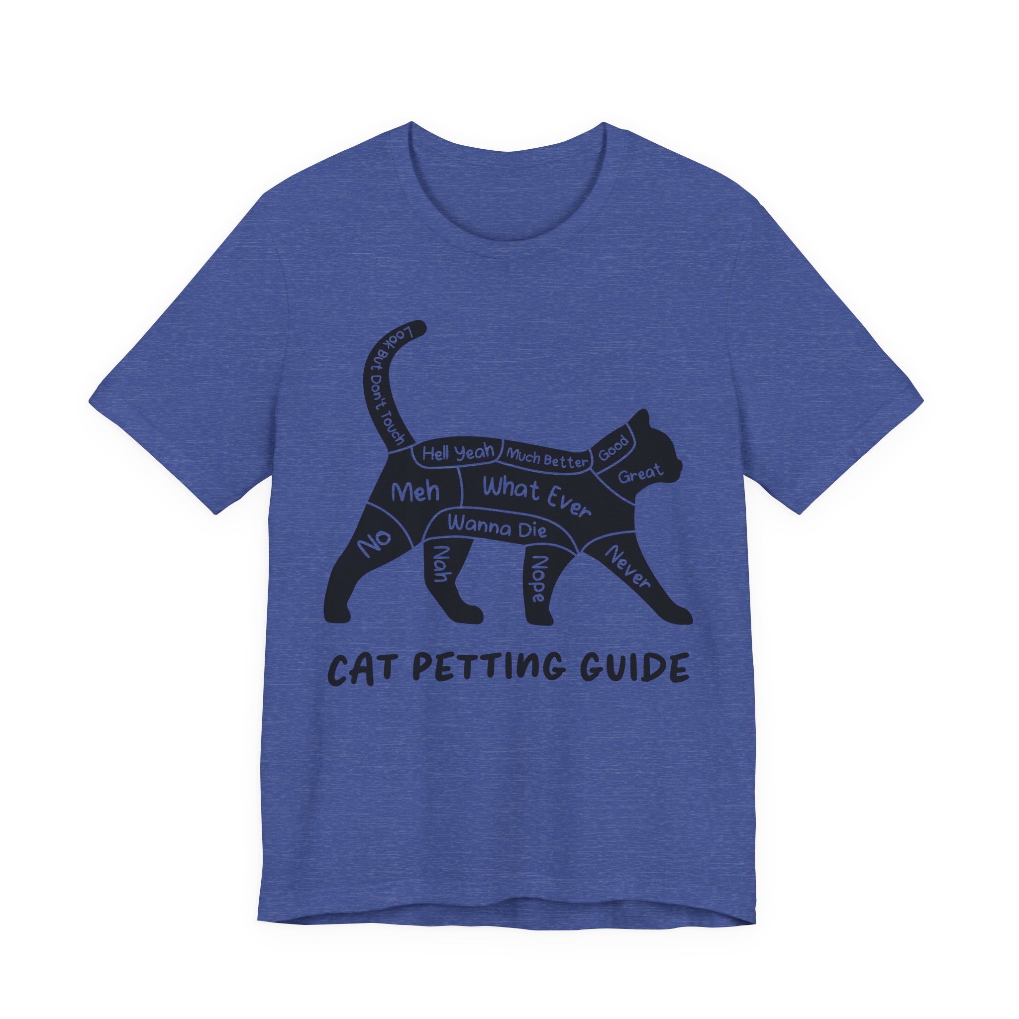Funny Cat Petting Guide T-Shirt | Sarcastic Cat Lover Humor Tee Gift