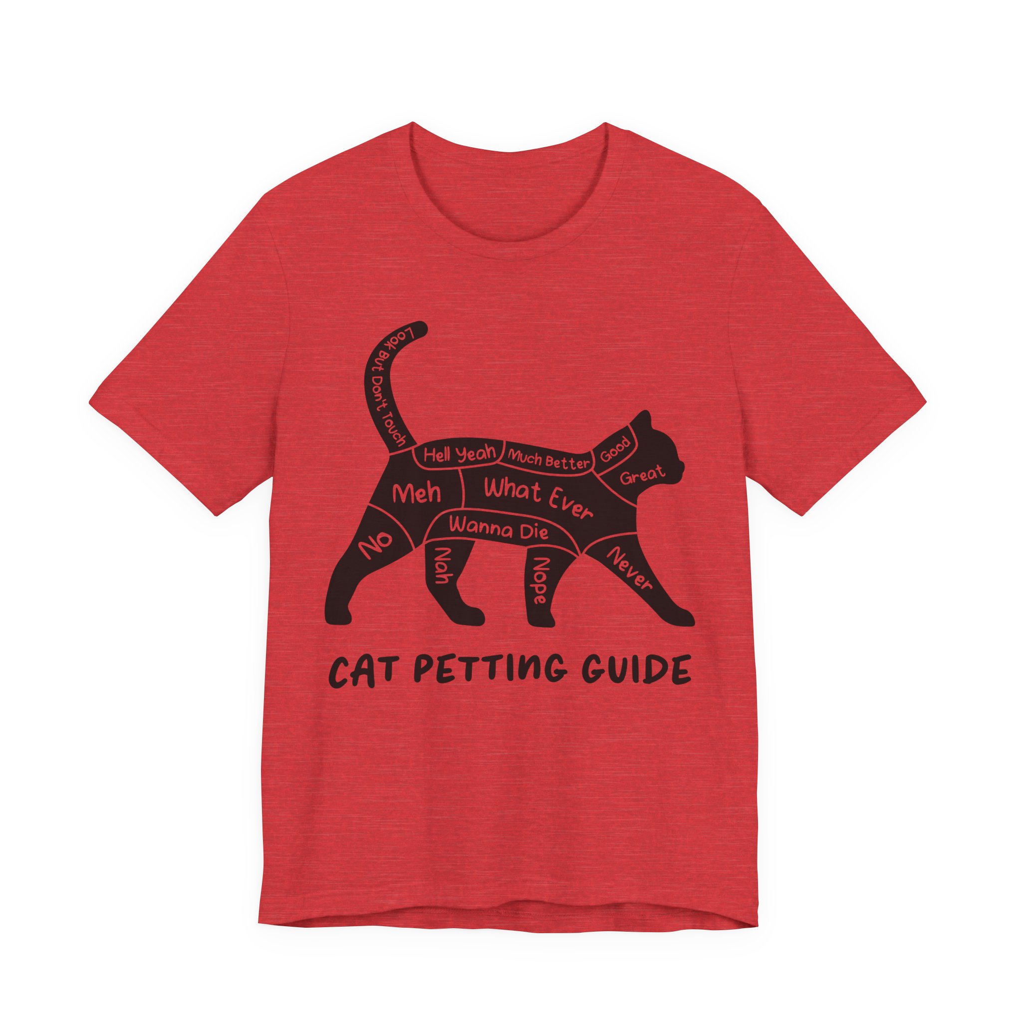 Funny Cat Petting Guide T-Shirt | Sarcastic Cat Lover Humor Tee Gift