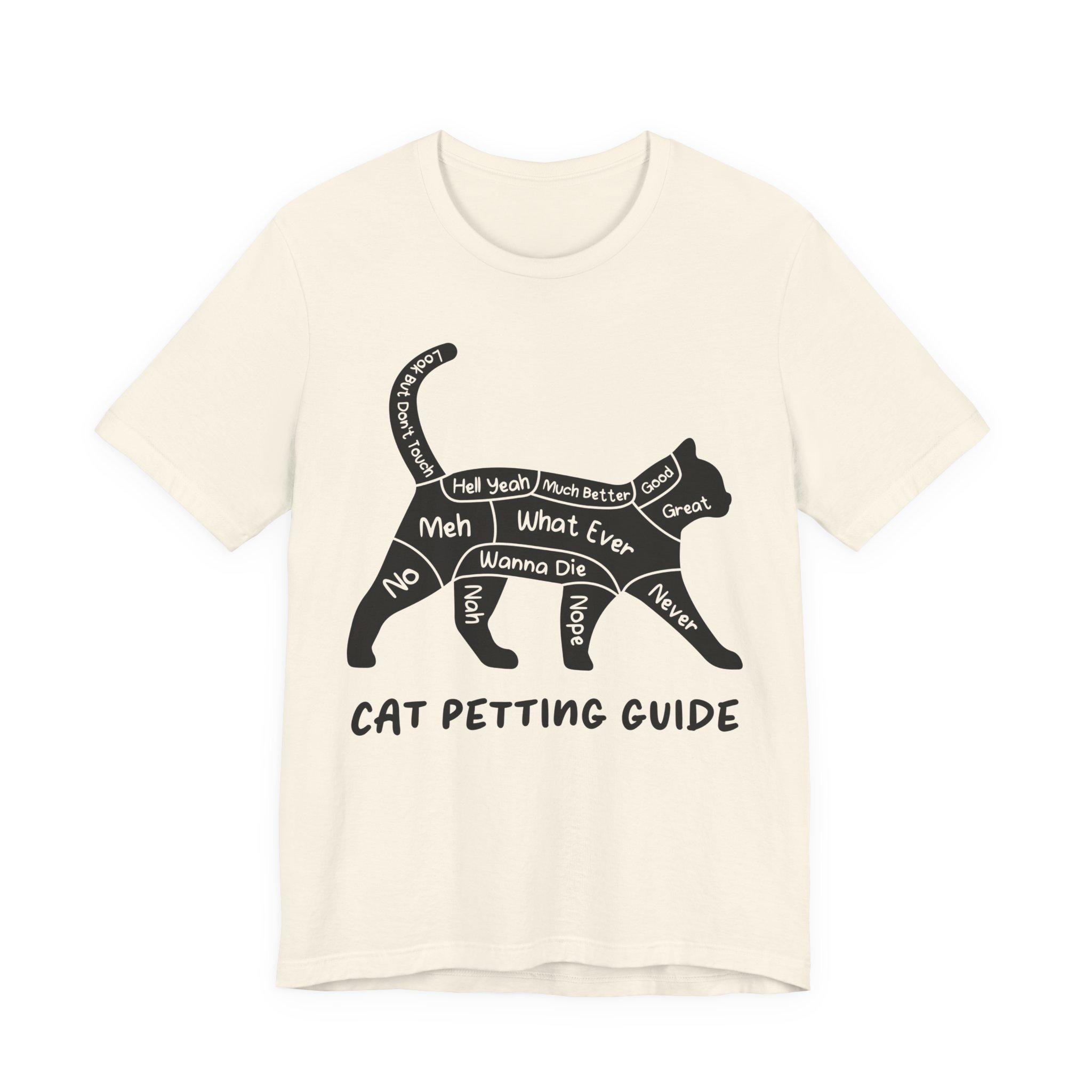 Funny Cat Petting Guide T-Shirt | Sarcastic Cat Lover Humor Tee Gift
