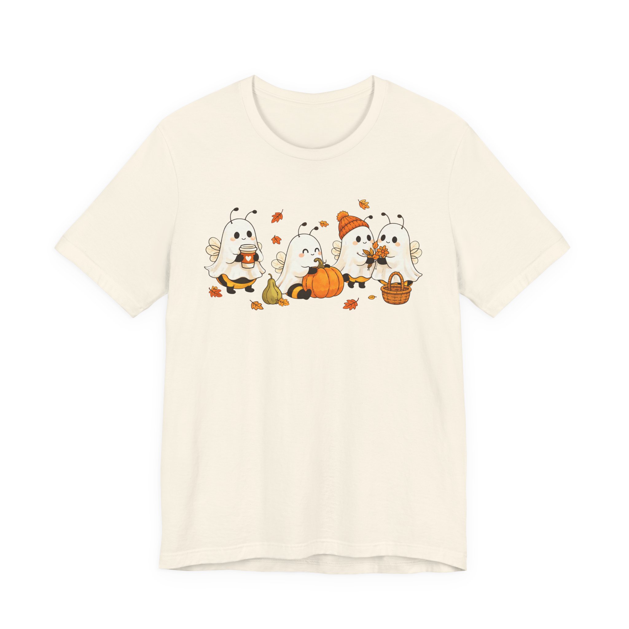 Cozy Halloween Ghost Bees Tee | Cute Pumpkin Patch Fall Shirt