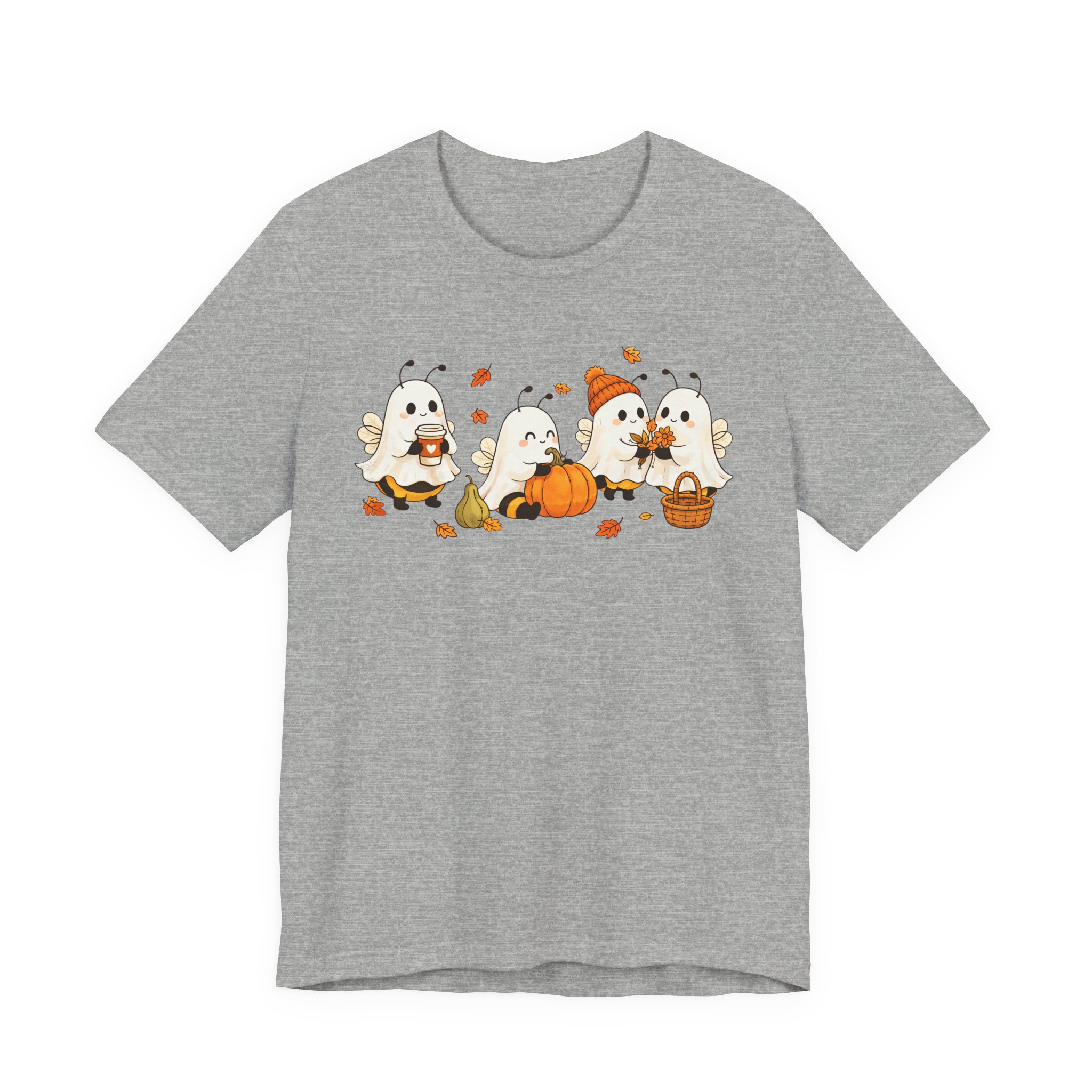 Cozy Halloween Ghost Bees Tee | Cute Pumpkin Patch Fall Shirt