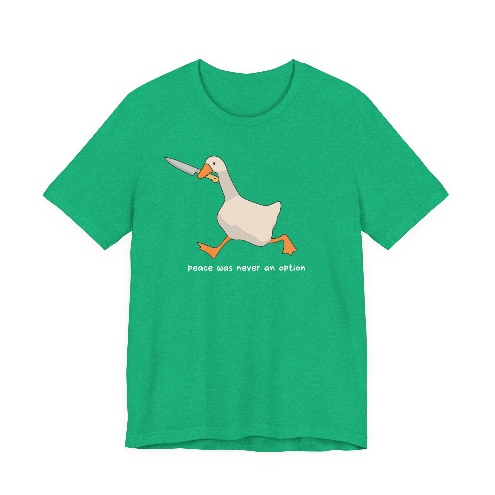 Funny Goose With Knife T-Shirt | Peace Never an Option Tee, Meme Gift