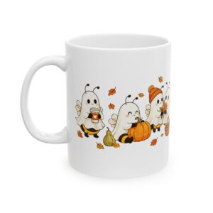 Cute Boo Bee Ghost Coffee Mug | Kawaii Halloween Bee, Fall Gift