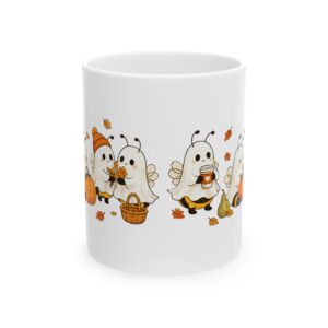 Cute Boo Bee Ghost Coffee Mug | Kawaii Halloween Bee, Fall Gift