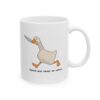 Funny Goose With Knife Mug | Peace Never an Option, Meme Gift