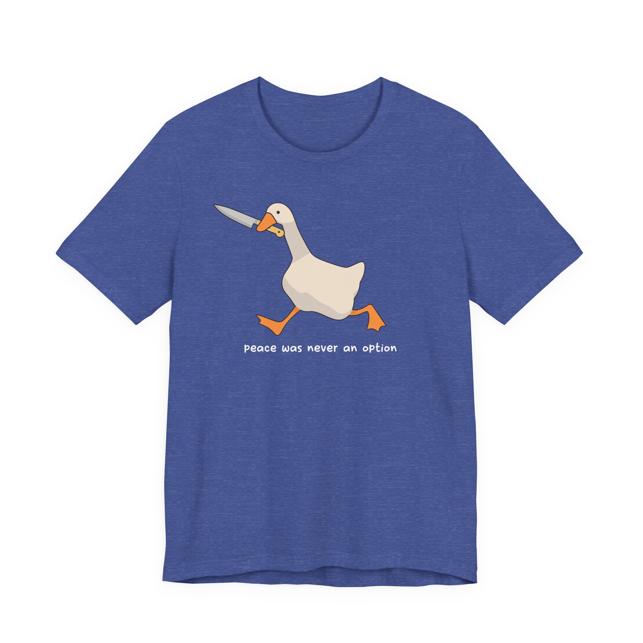 Funny Goose With Knife T-Shirt | Peace Never an Option Tee, Meme Gift