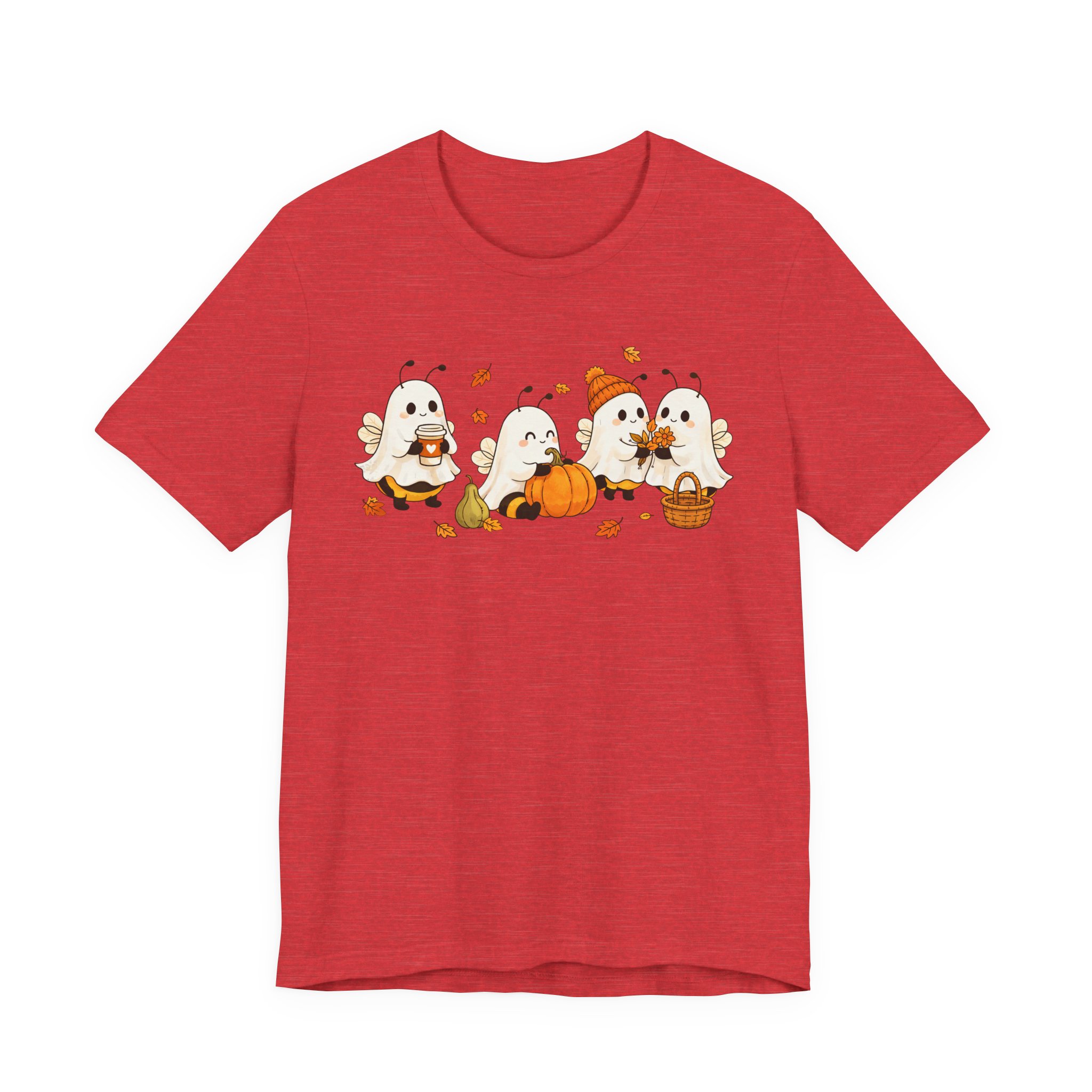 Cozy Halloween Ghost Bees Tee | Cute Pumpkin Patch Fall Shirt