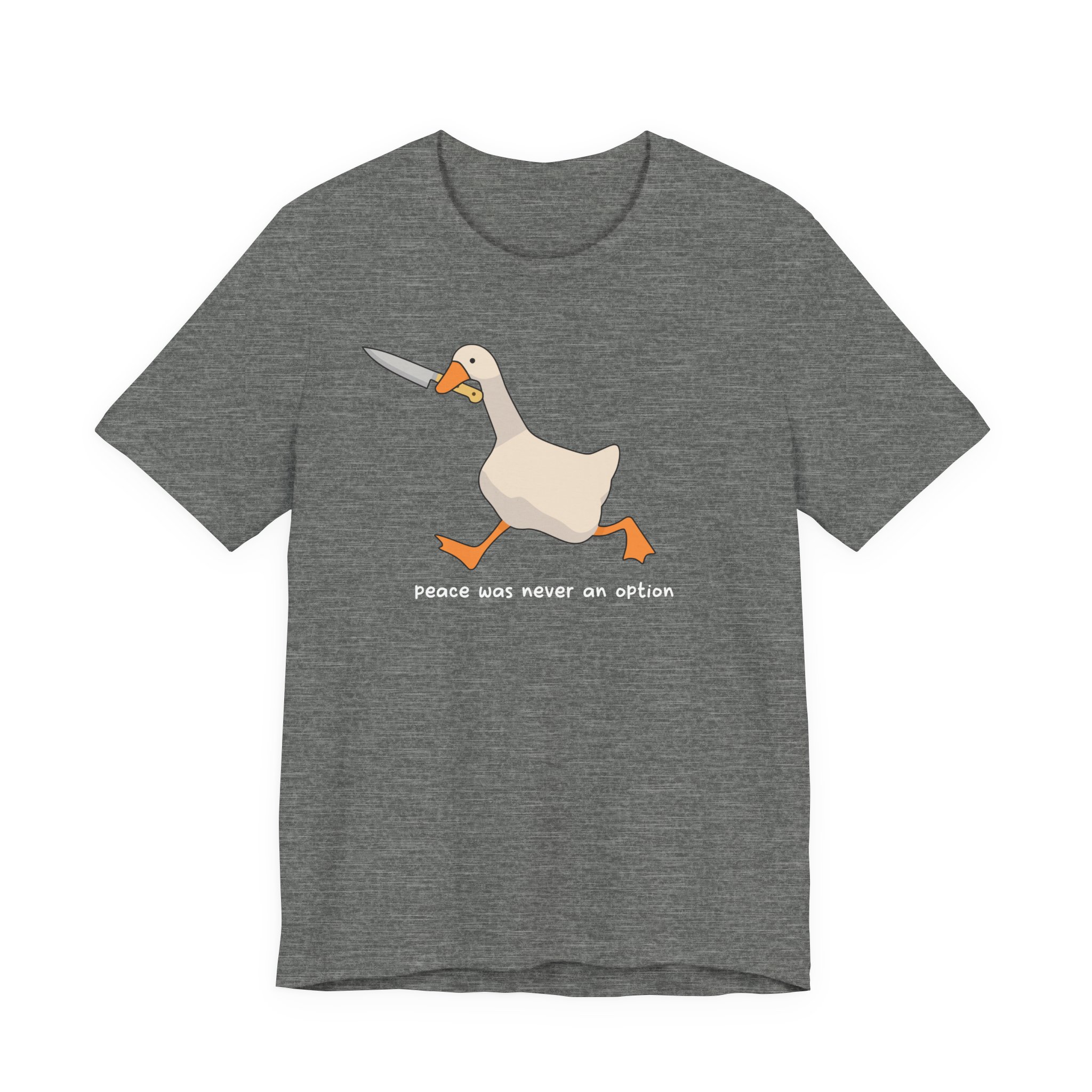 Funny Goose With Knife T-Shirt | Peace Never an Option Tee, Meme Gift