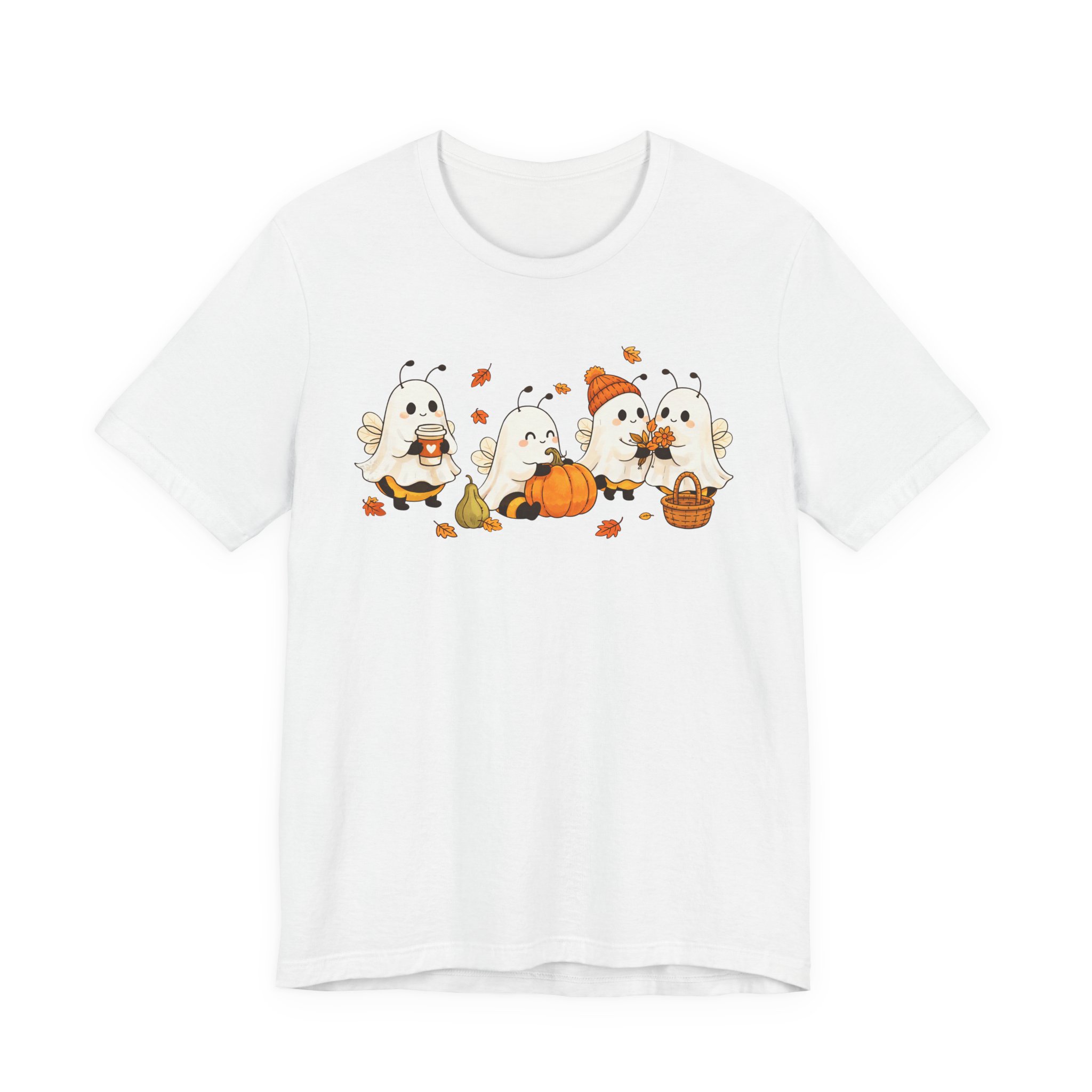 Cozy Halloween Ghost Bees Tee | Cute Pumpkin Patch Fall Shirt