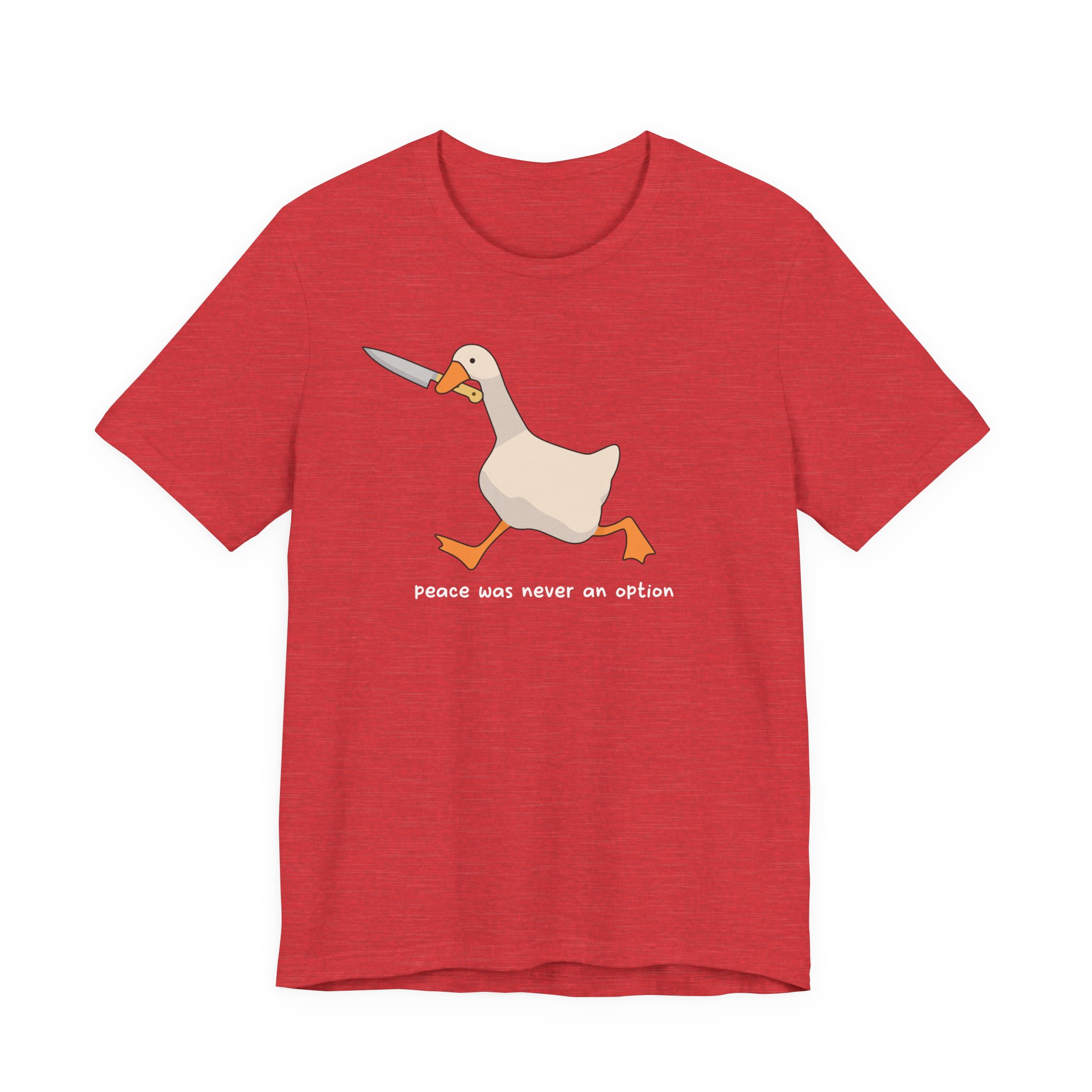 Funny Goose With Knife T-Shirt | Peace Never an Option Tee, Meme Gift